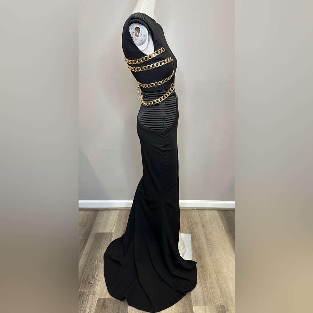 Zhivago Black and Gold Prom Dress - Picture 9 of 10